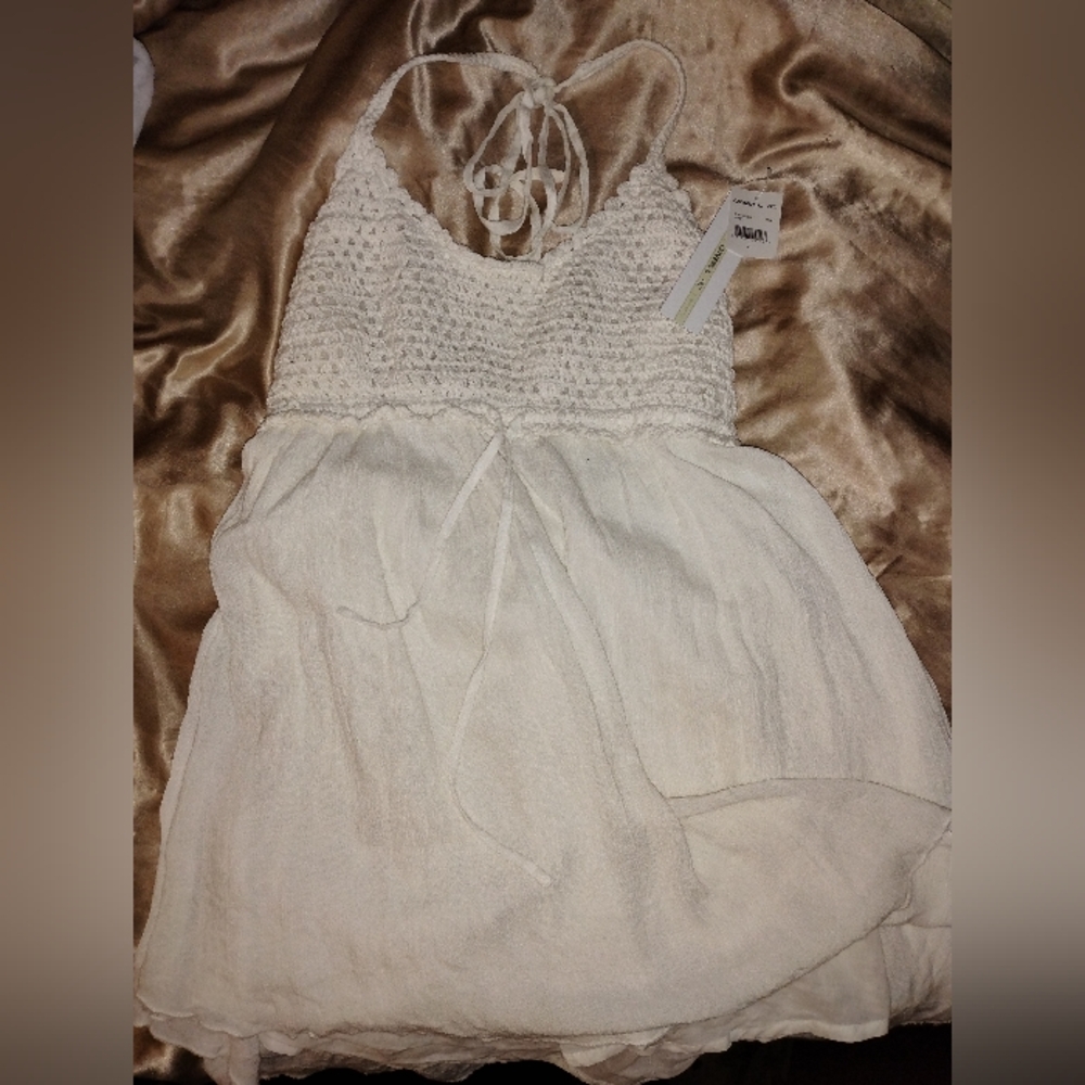 O'Neill Kindra White Crochet Halter Dress